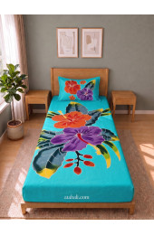Hand Painted Rayon Bedsheet Set Single Size